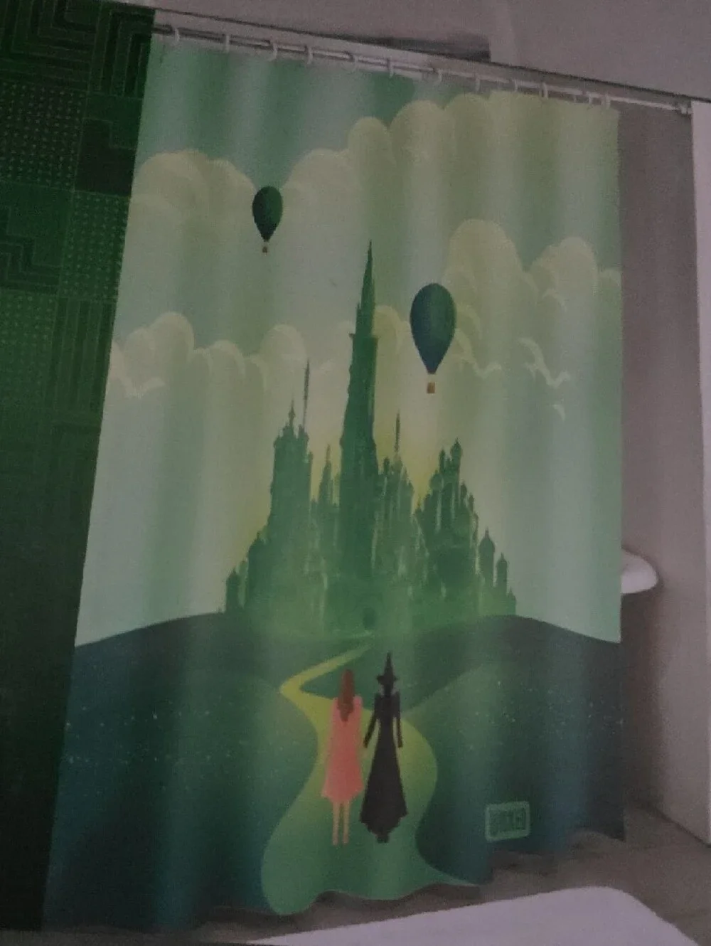 Disney LIZZIE MCGUIRE And WICKED Shower Curtain Set - Light Blue & Green Accents